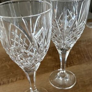 Godinger Shannon Crystal South Beach Palm Elegant Crystal Wine/Water Goblets